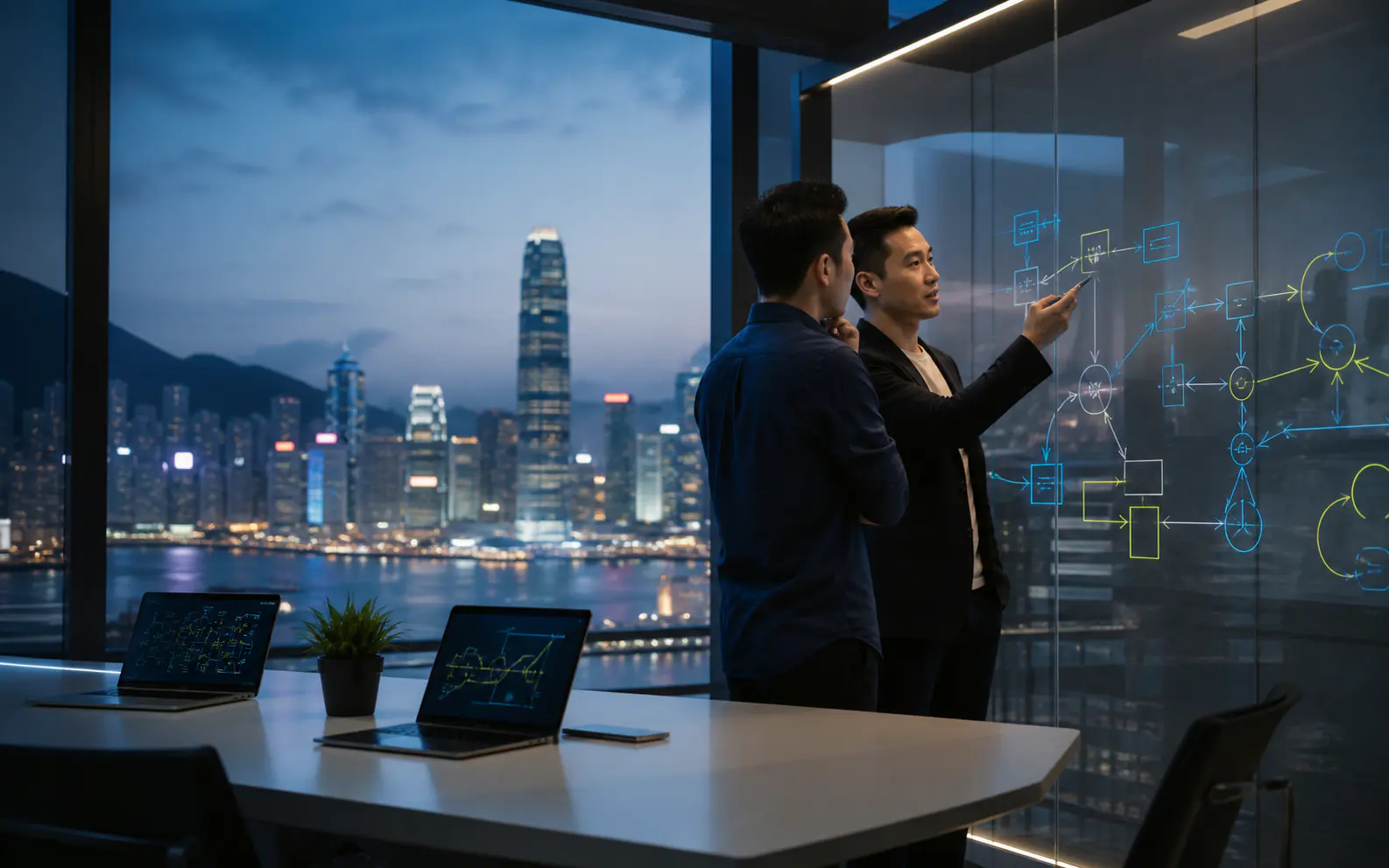 企業團隊正在討論 AI 自動化方案